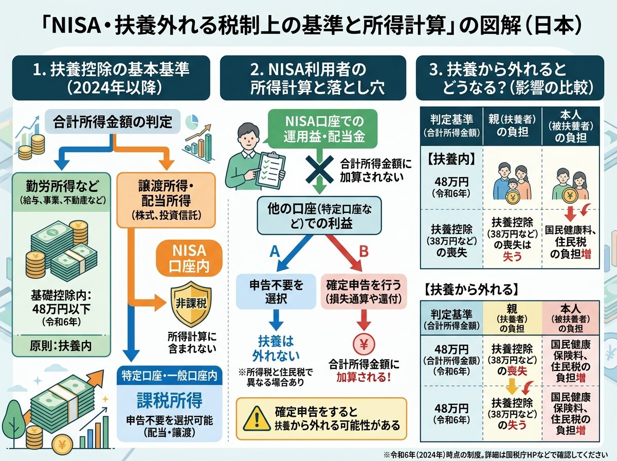 NISA扶養外れる税制上の基準と所得計算