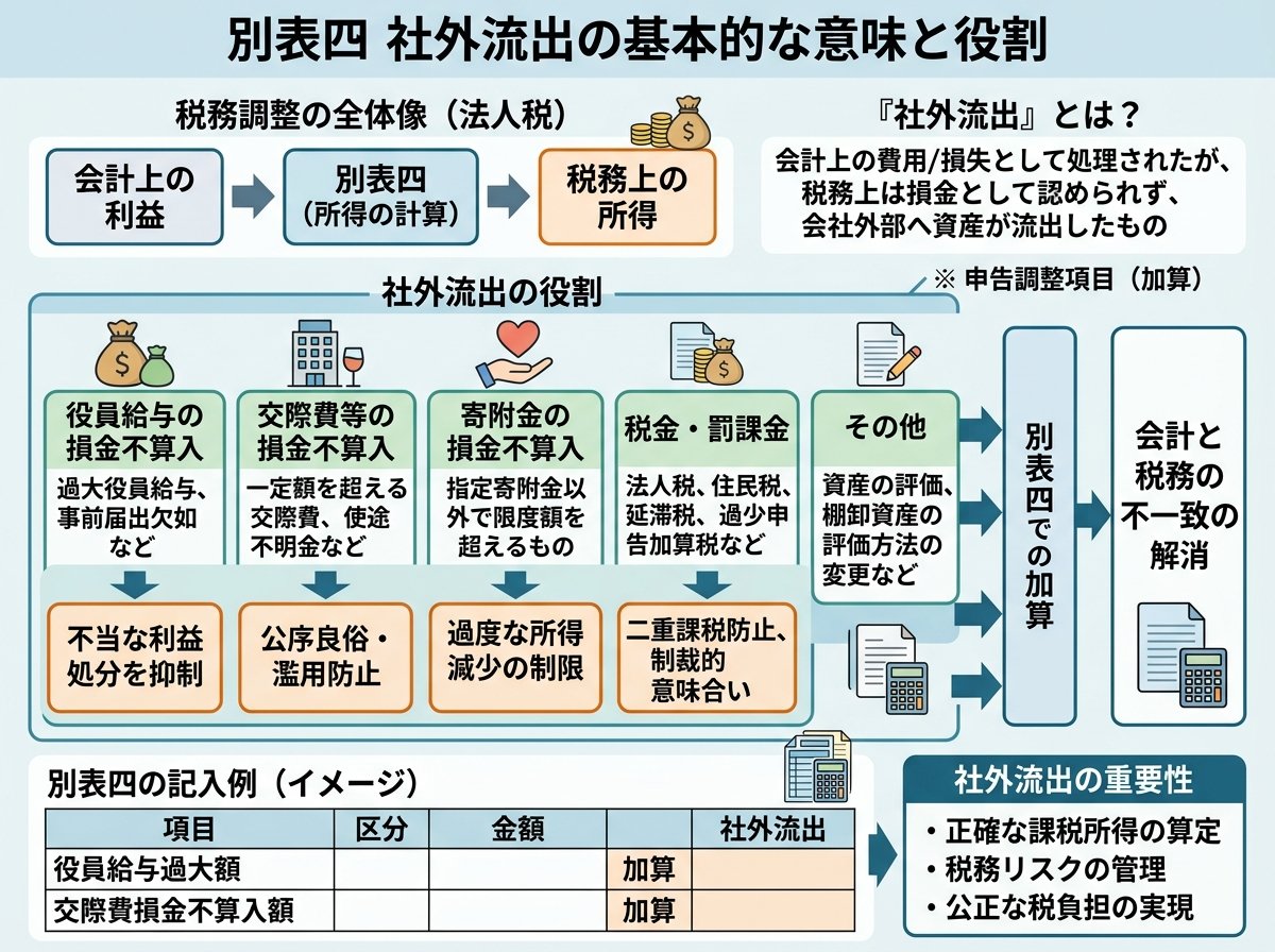 別表四 社外流出の基本的な意味と役割