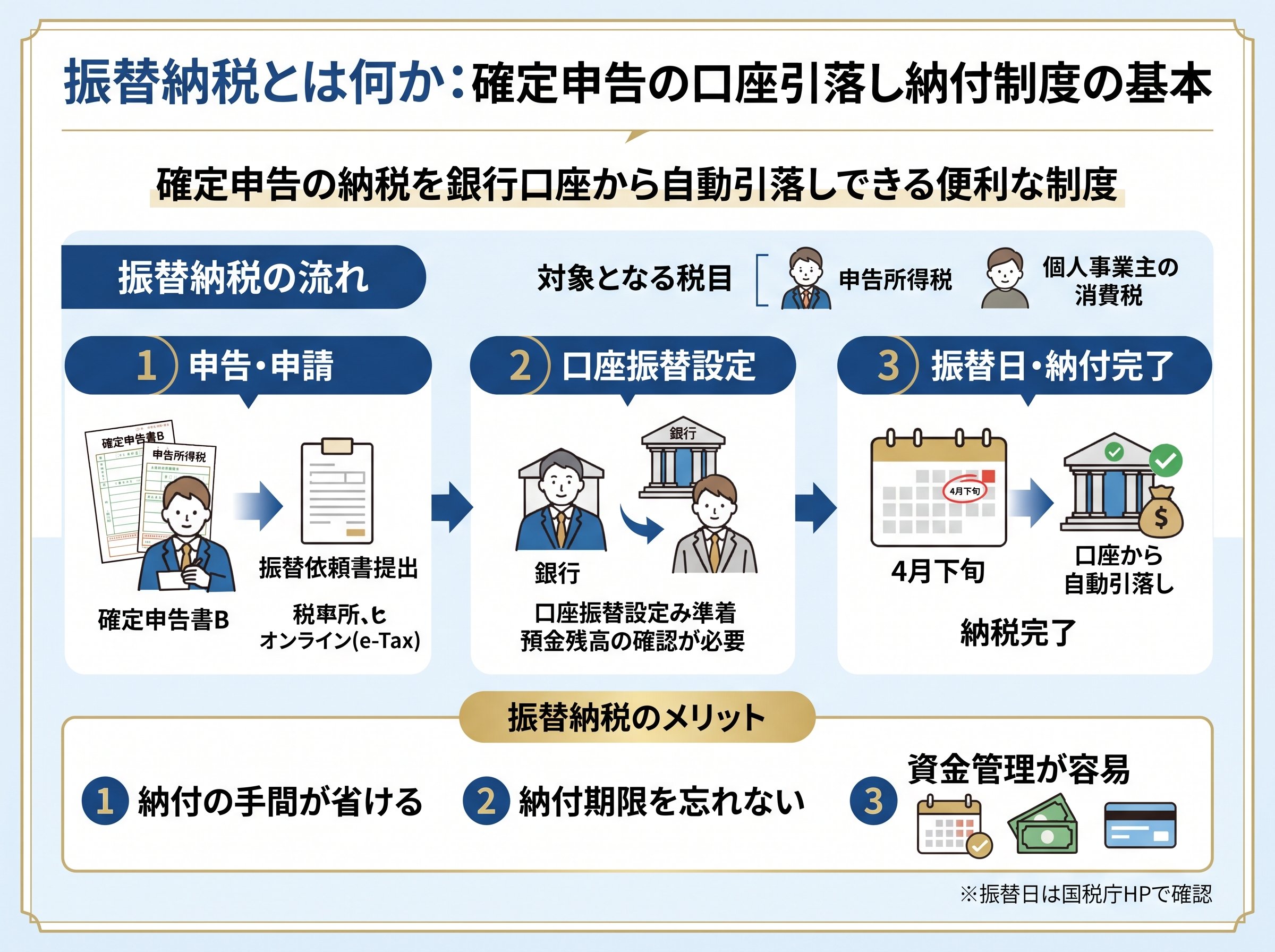 振替納税とは何か：確定申告の口座引落し納付制度の基本
