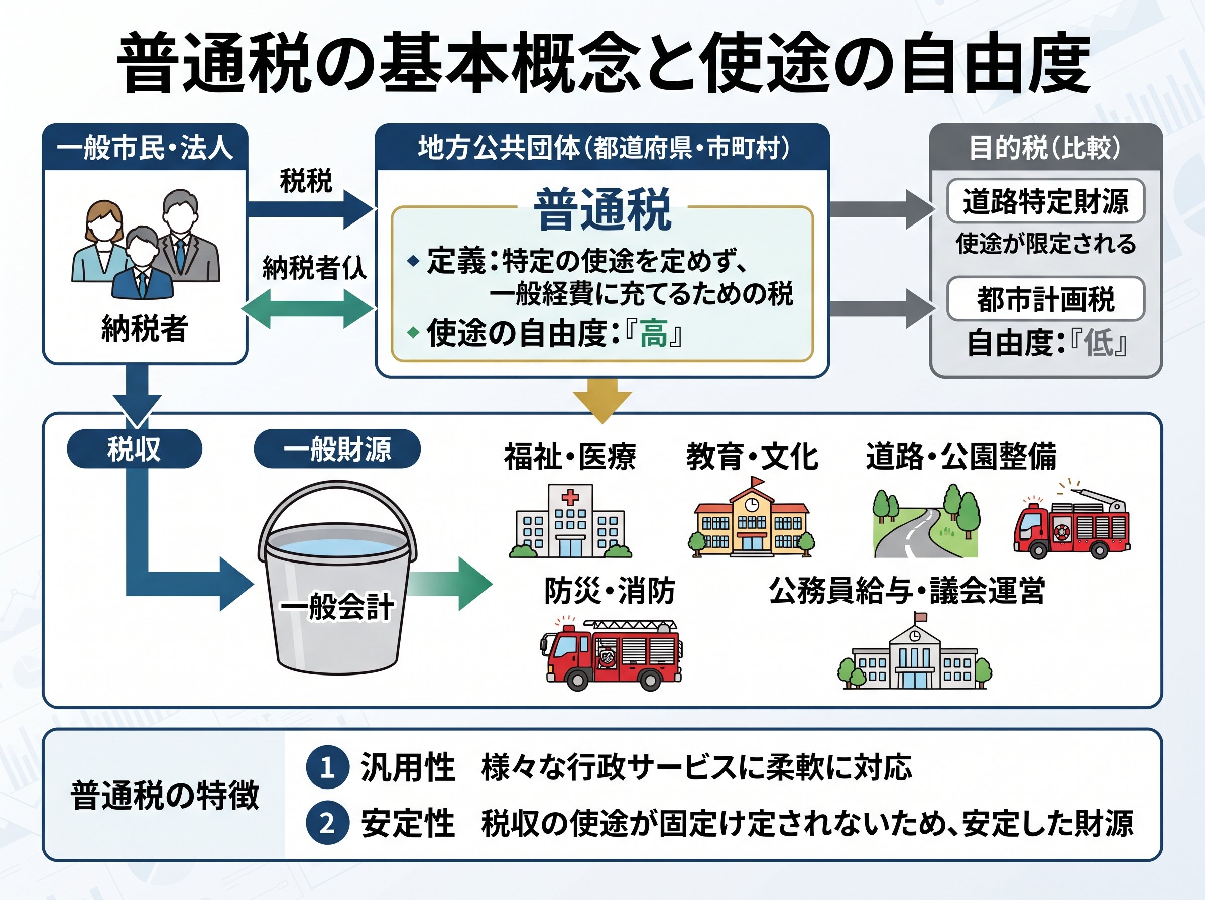 普通税の基本概念と使途の自由度