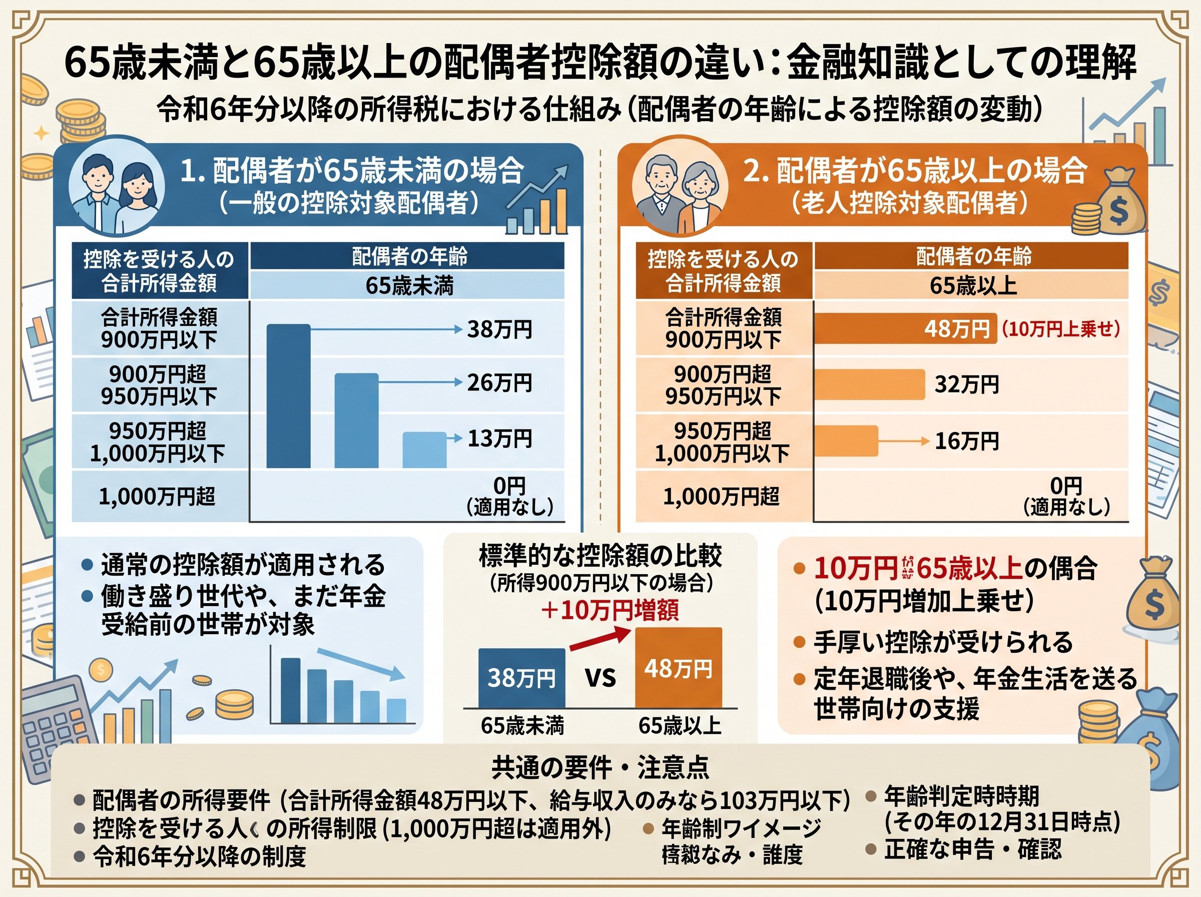 65歳未満と65歳以上の配偶者控除額違い