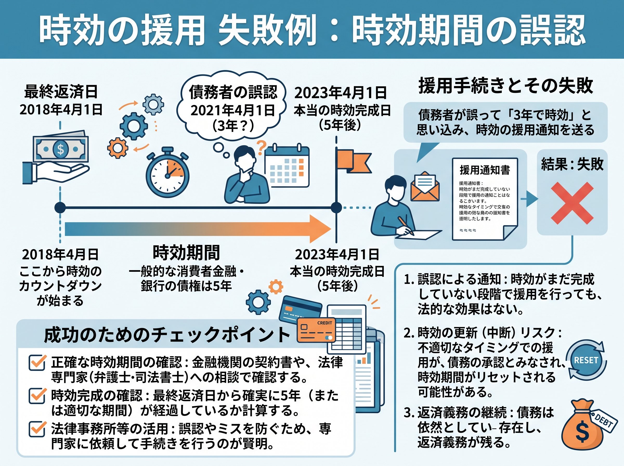 時効の援用 失敗 時効期間の誤認