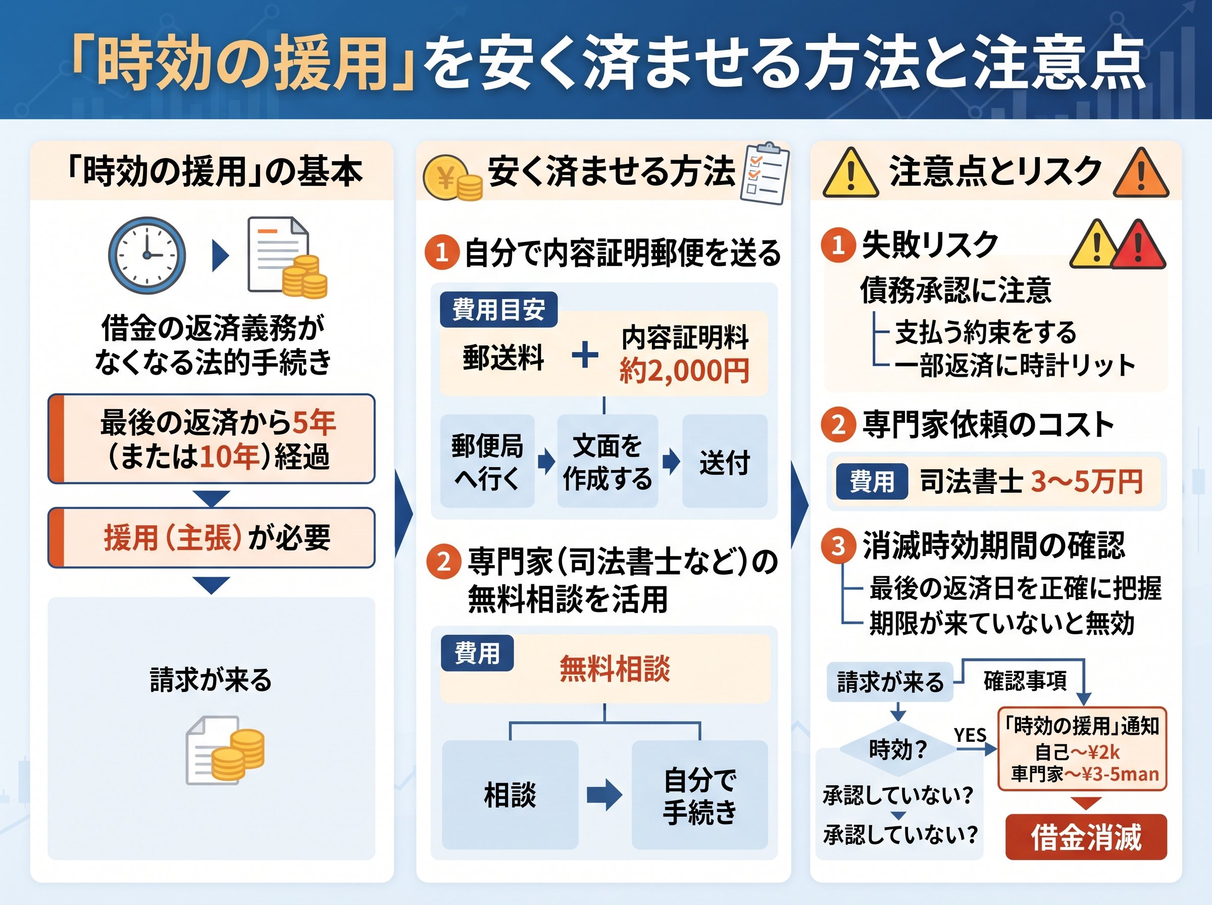 時効の援用を安く済ませる方法と注意点