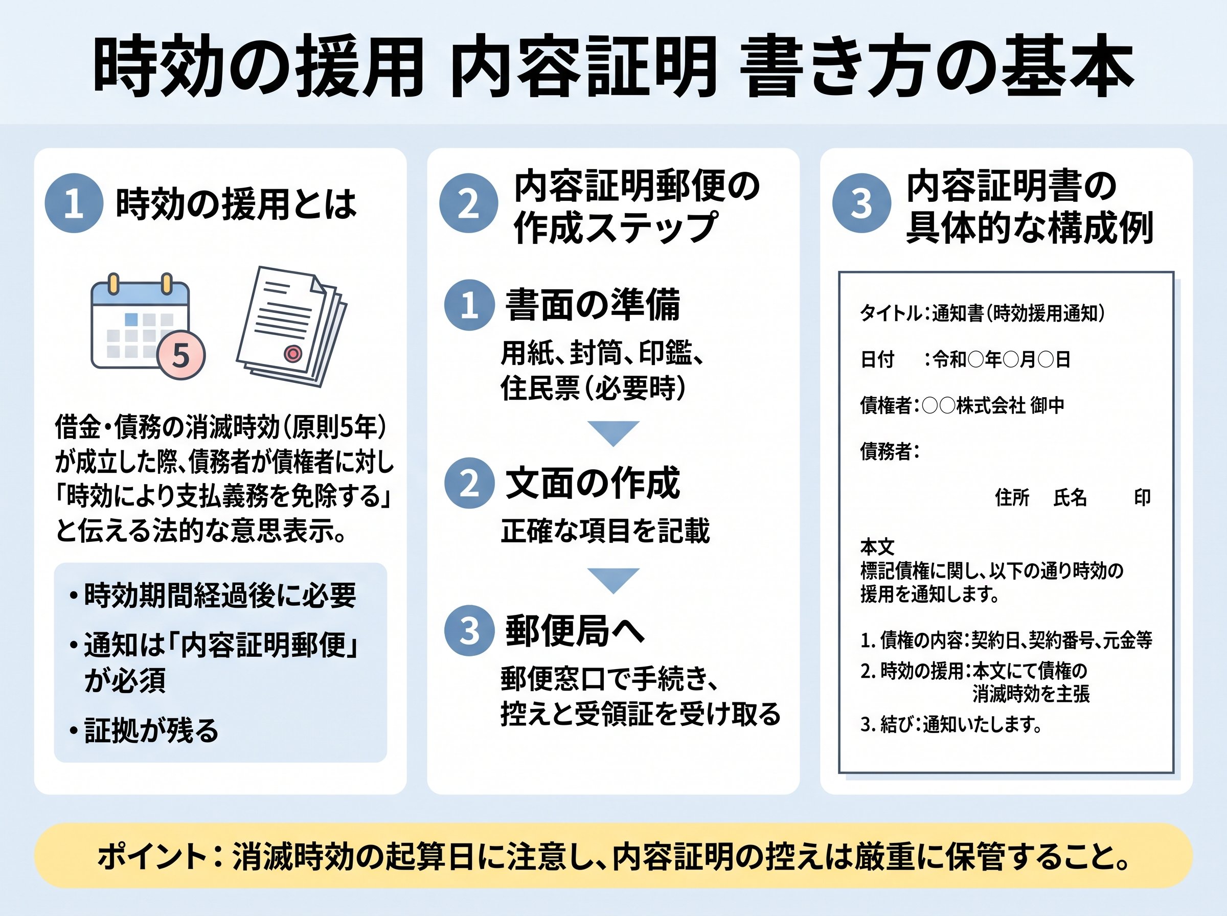 時効の援用 内容証明 書き方の基本