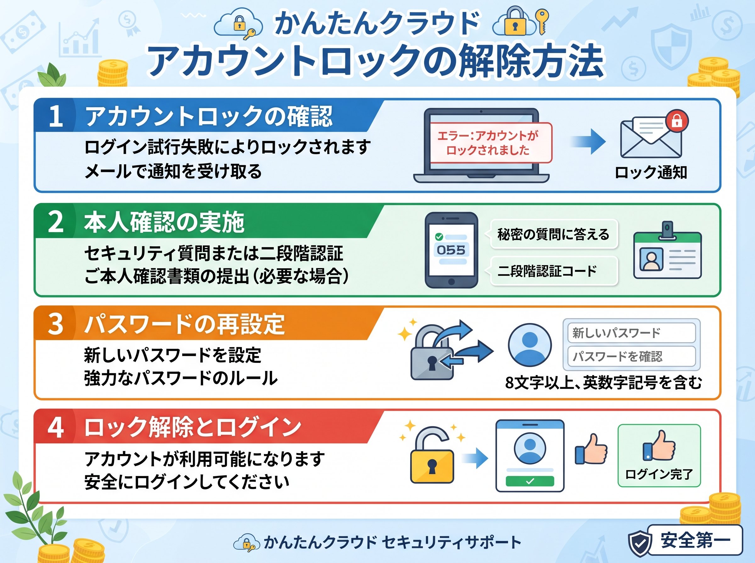 かんたんクラウド アカウントロックの解除方法