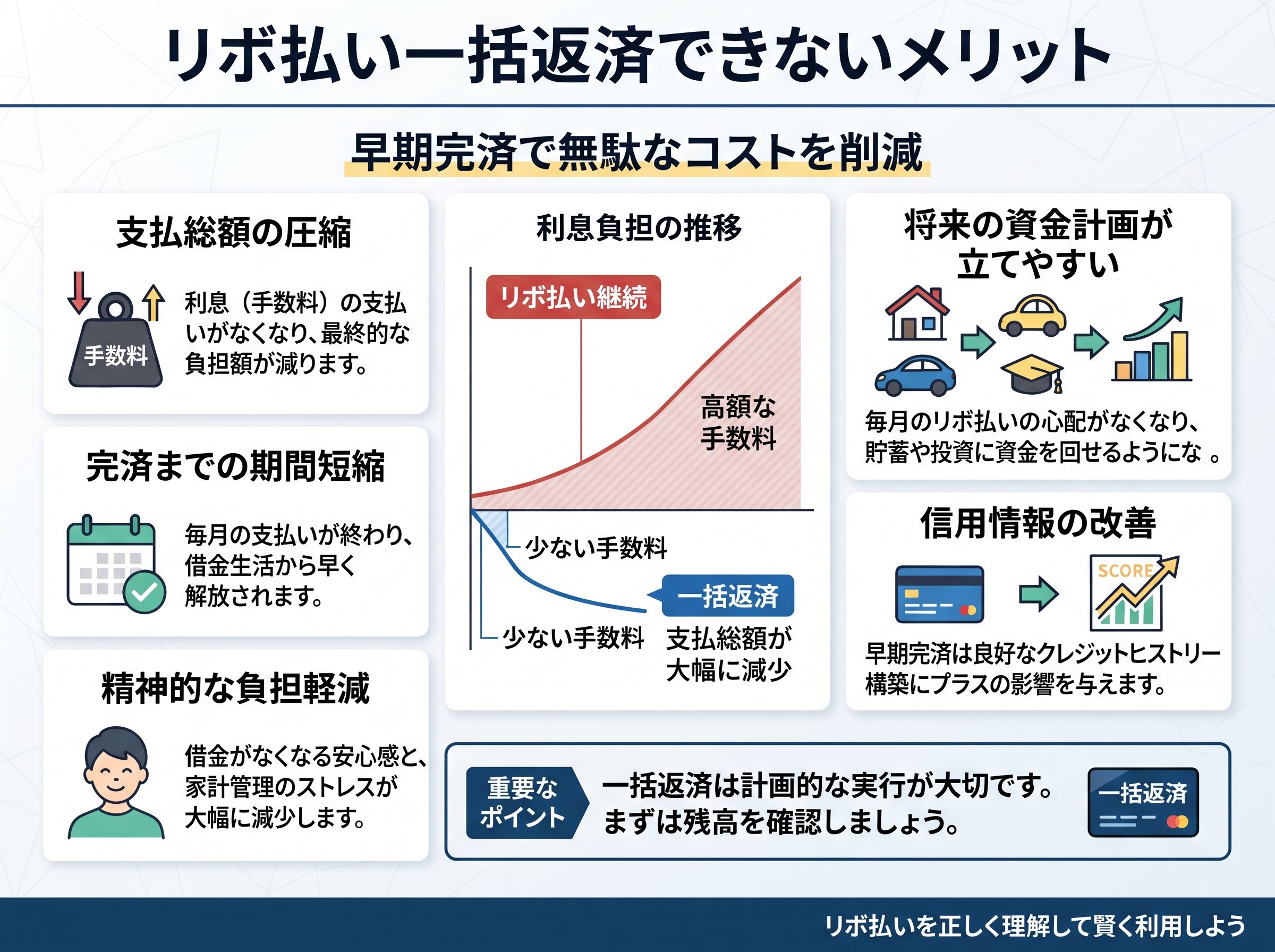 リボ払い一括返済できないメリット