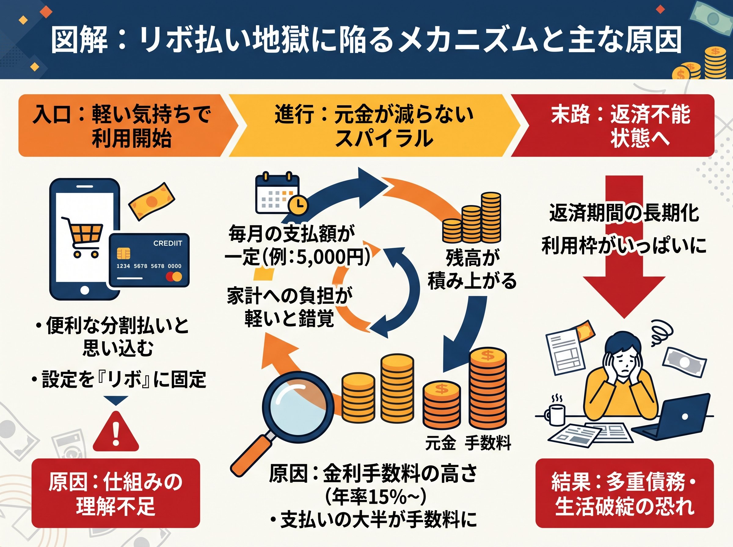 リボ払い地獄に陥る原因