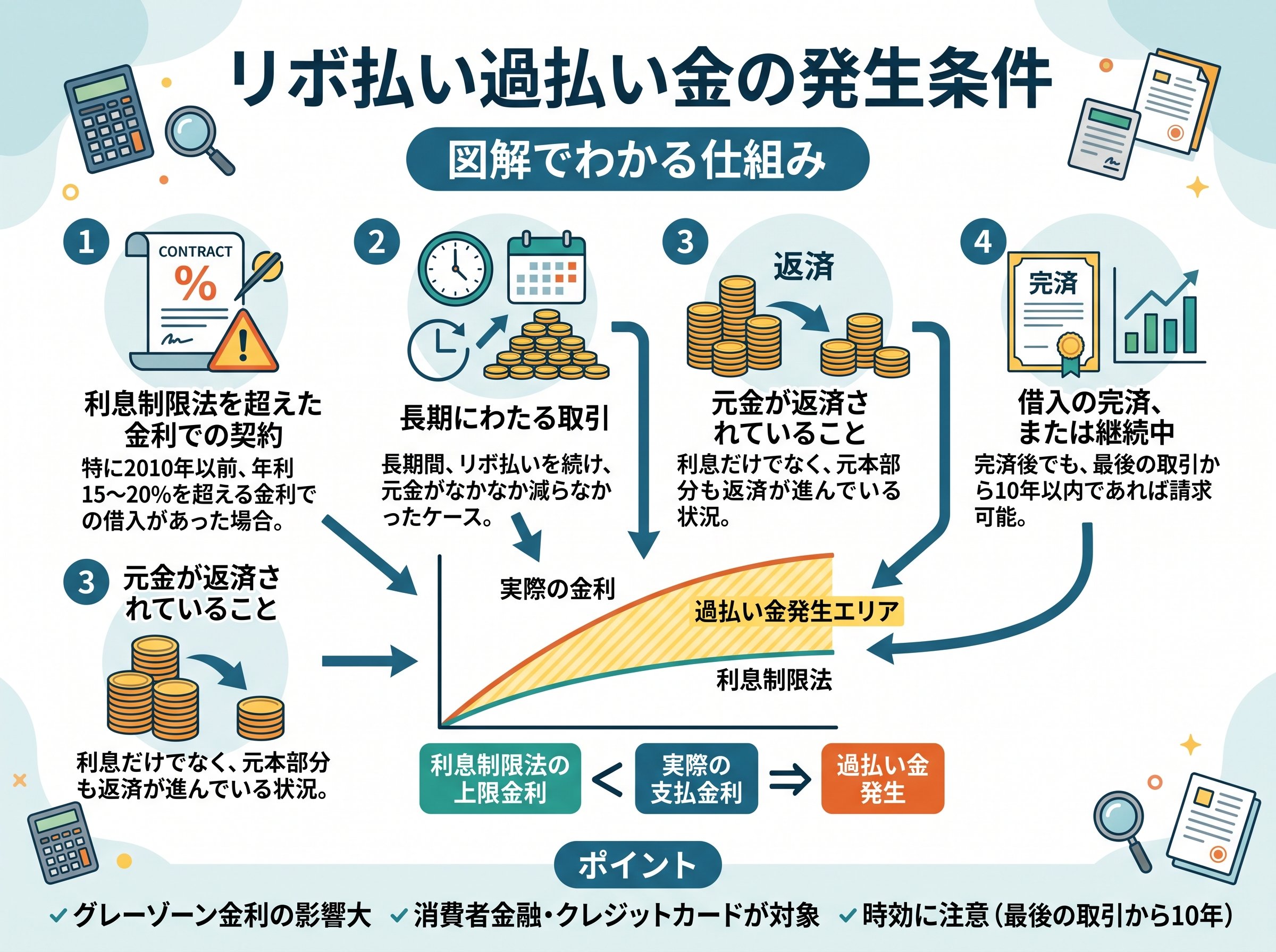 リボ払い過払い金の発生条件