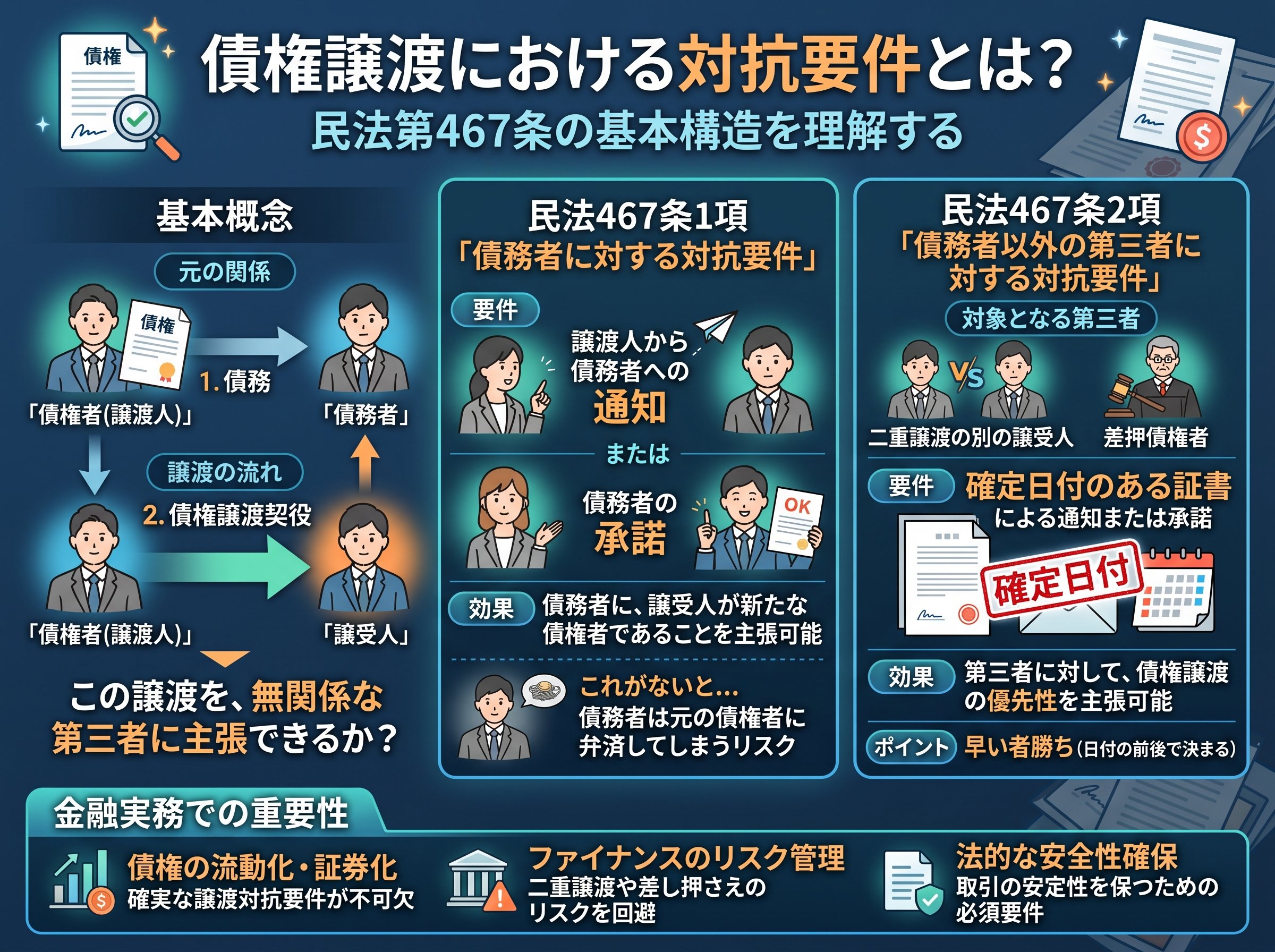 債権譲渡における対抗要件とは何か・民法467条の基本構造