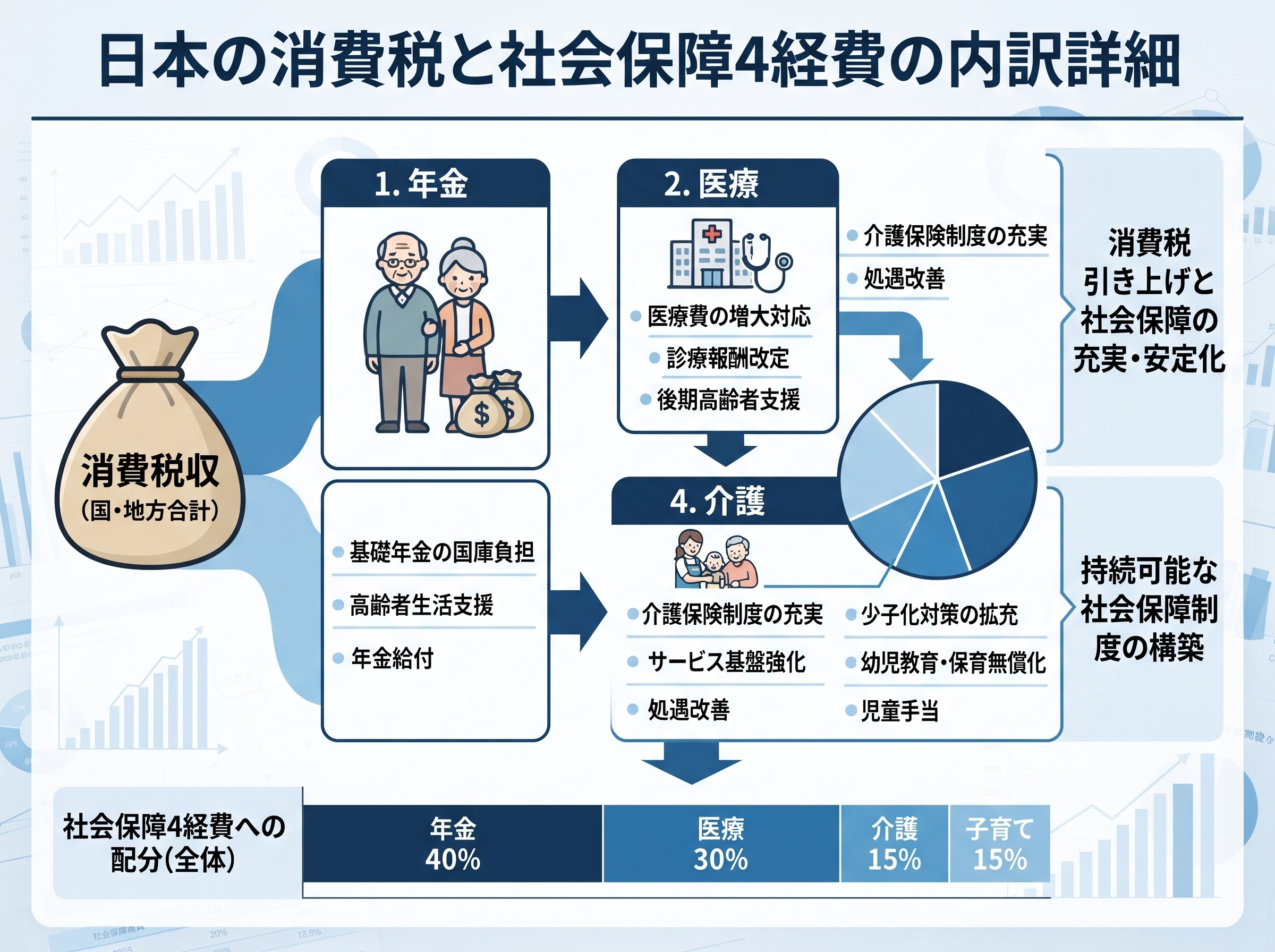 消費税何に使われる社会保障4経費の内訳詳細