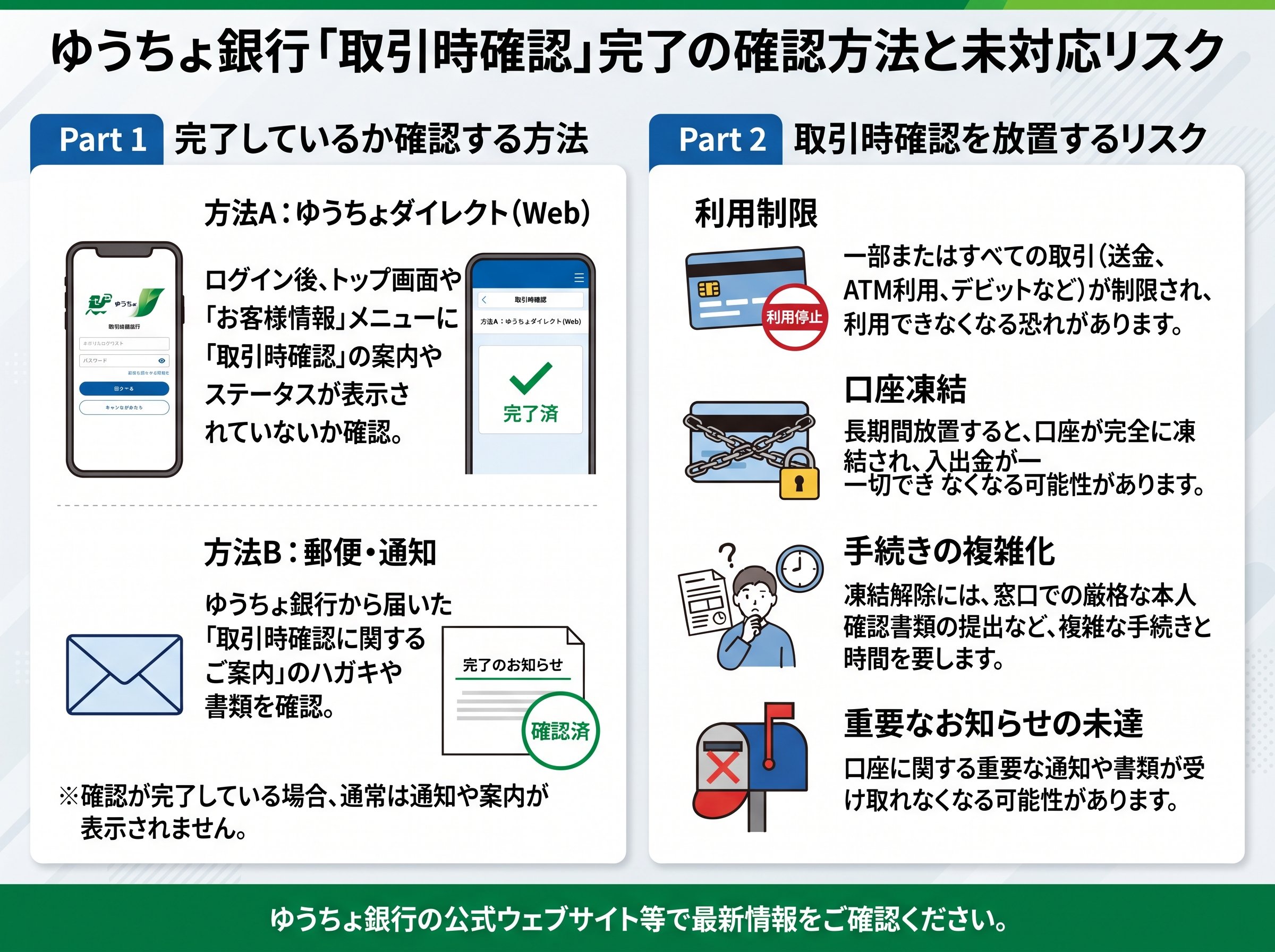 取引時確認ゆうちょが済んでいるか確認する方法と放置リスク