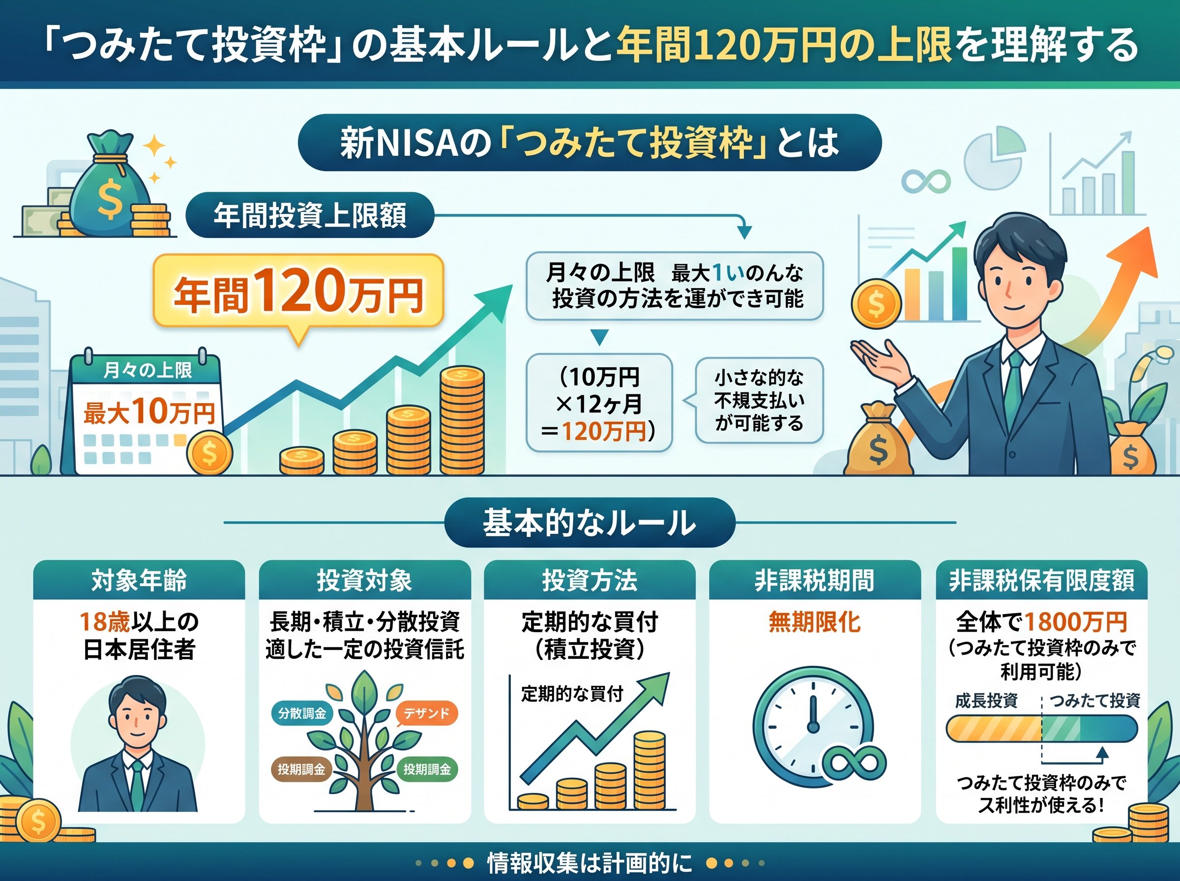 つみたて投資枠の基本ルールと年間120万円の上限を理解する