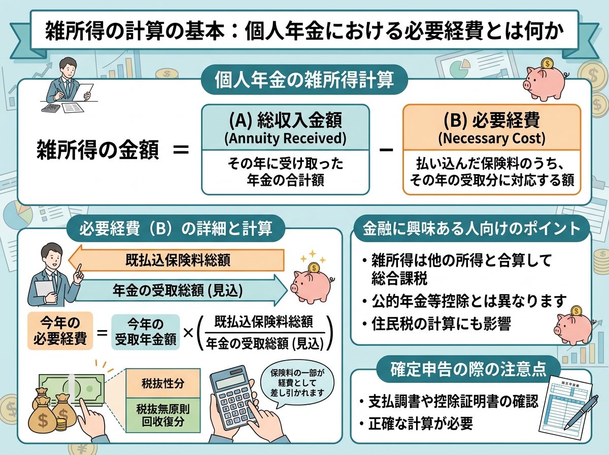 雑所得の計算の基本：個人年金における必要経費とは何か